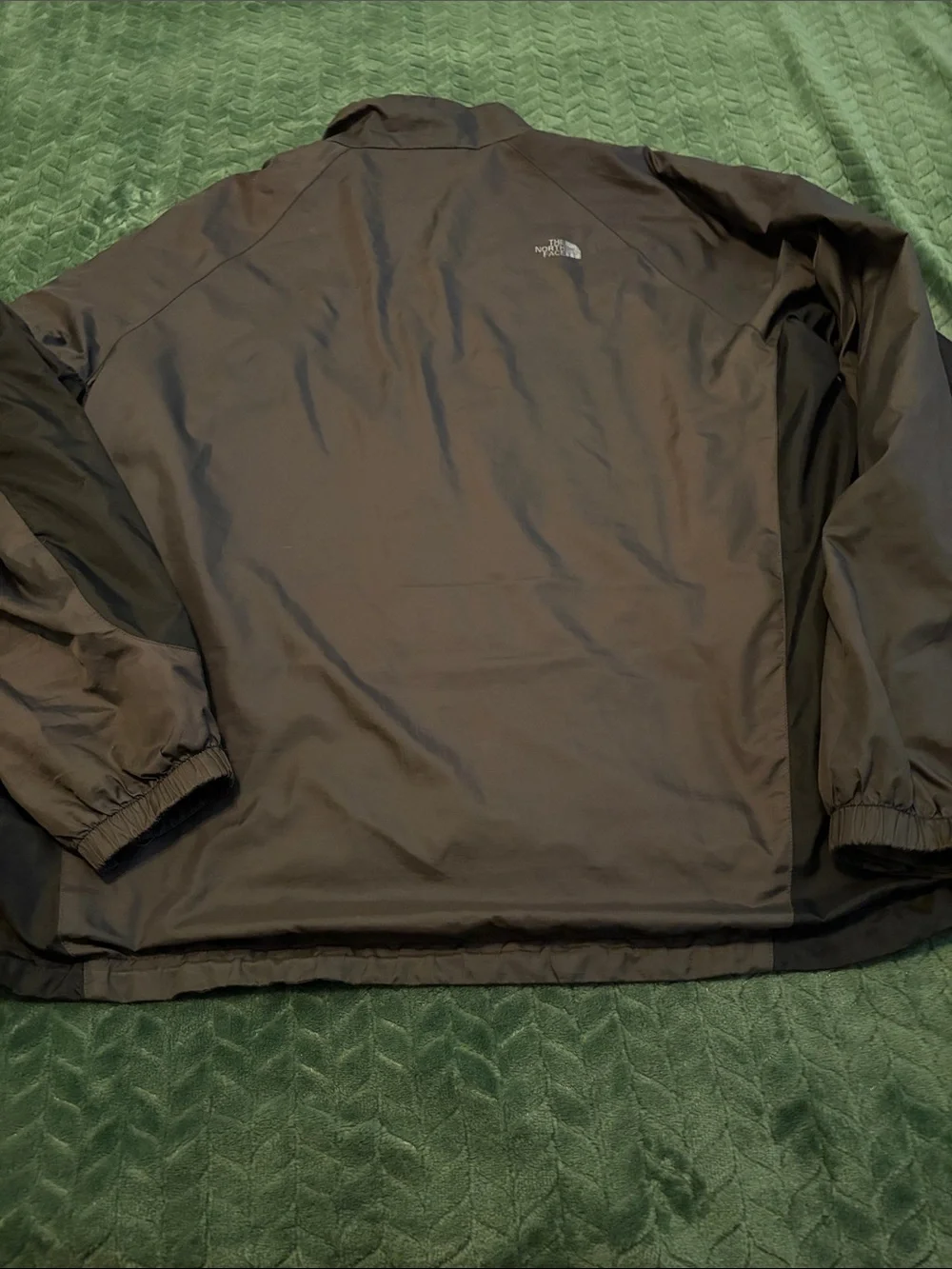 The North Face Full Zip Windbreaker Men’s XL Gray Black Corporate Logo